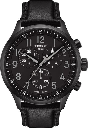 Tissot Chrono XL Chronograph Leather Strap Watch, 45mm | Nordstrom