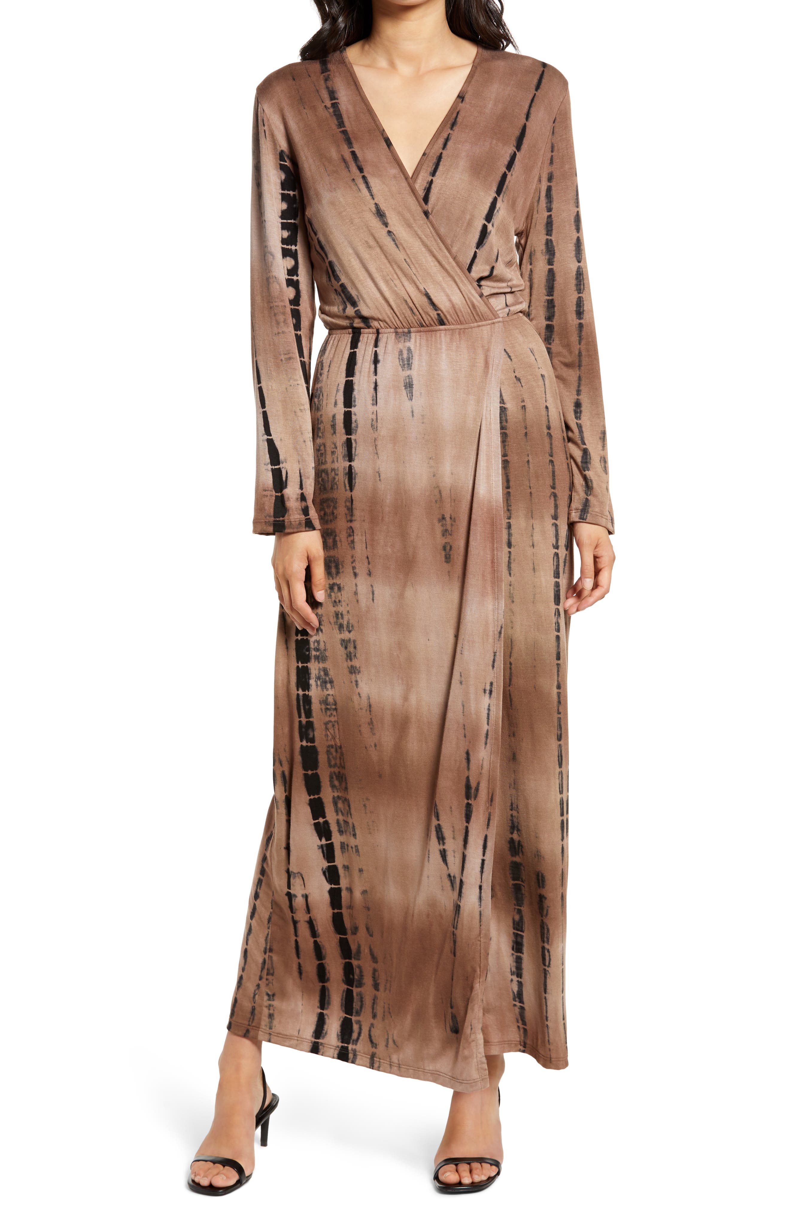 tie dye long sleeve maxi dress