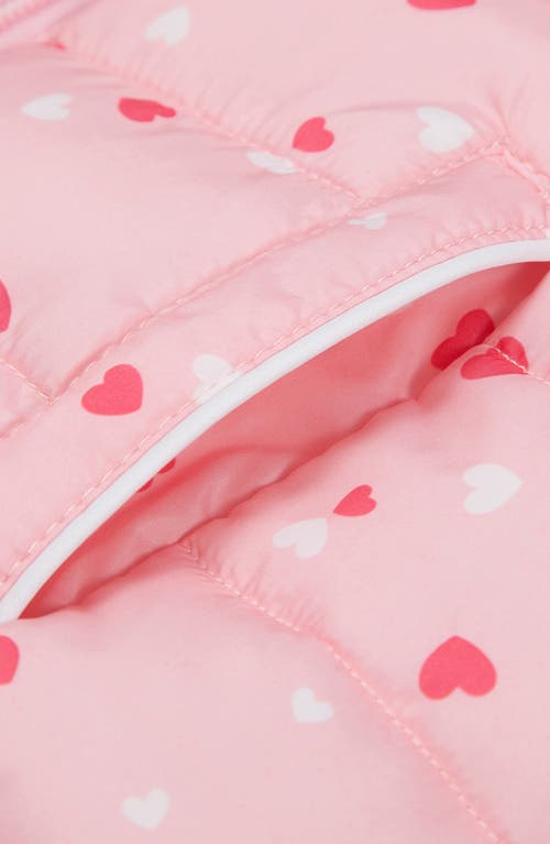 Rokka&rolla Toddler Lightweight Puffer Jacket In Pink Hearts