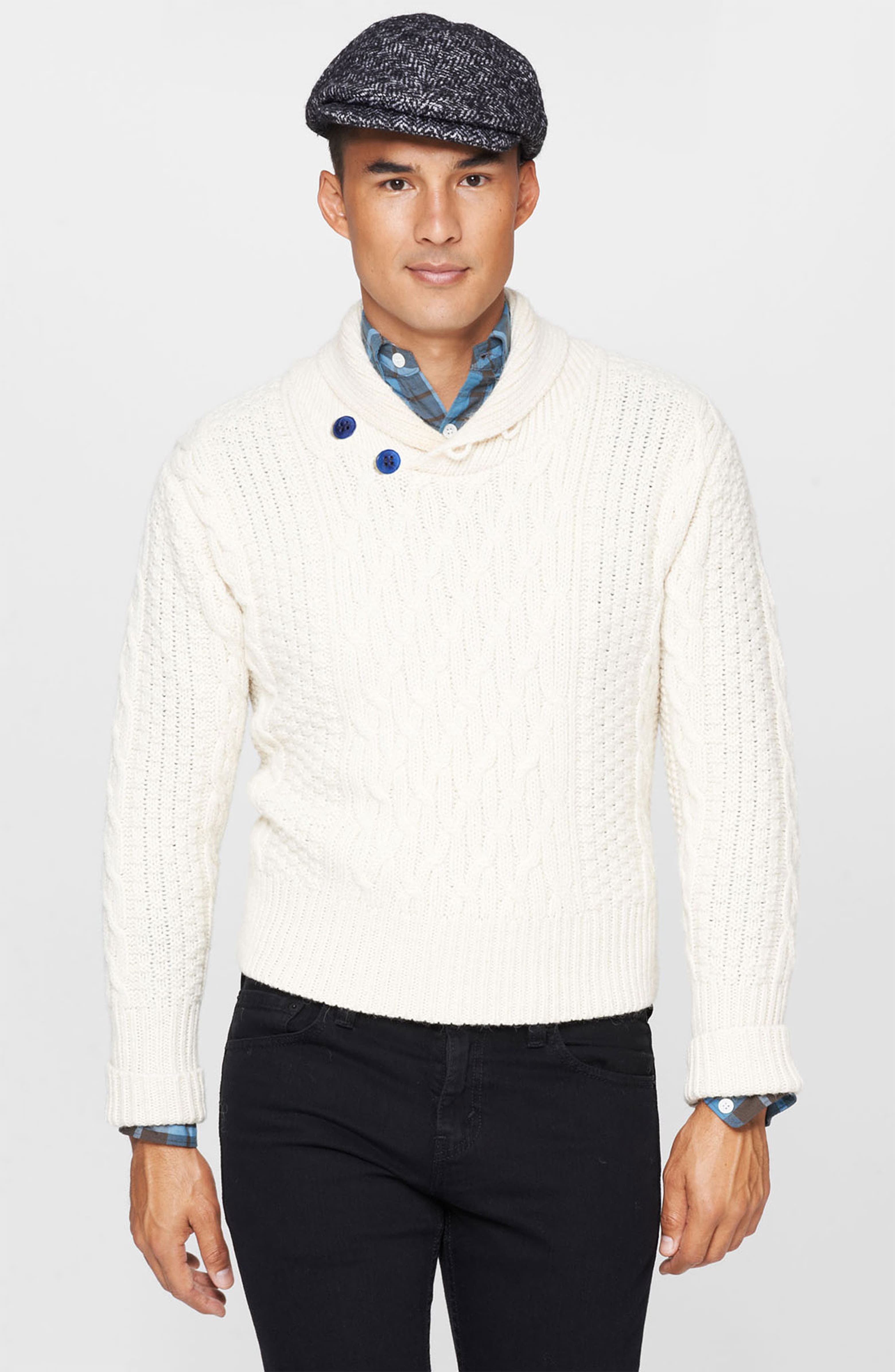 Levi's® Made & Crafted™ Cable Knit Shawl Collar Sweater Nordstrom