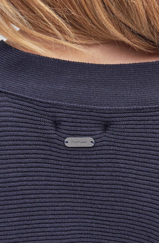 Barbour Mariner Stripe Cotton Cardigan In Navy Stripe