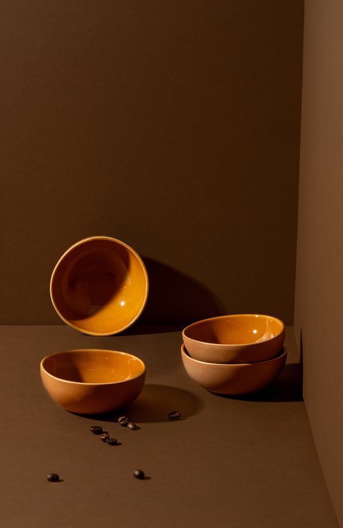 Gharyan Stoneware Stoneware Condiment Bowl Set Of 4 In Terracotta