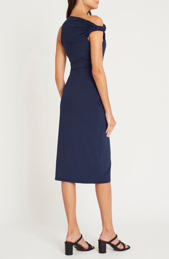 Shop Luxely Indigo Sheath Cocktail Dress In Evening Blue