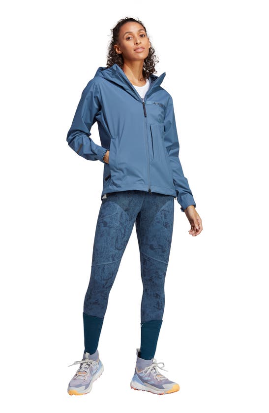 Shop Adidas Originals Adidas Terrex Multi Rain.rdy Waterproof Hooded Rain Jacket In Wonder Steel