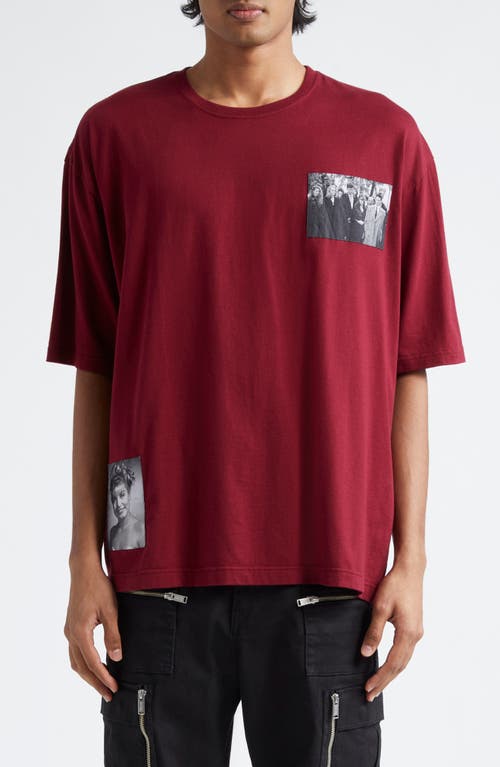 Shop Undercover 'twin Peaks' Oversize Cotton Graphic T-shirt In Dark Red