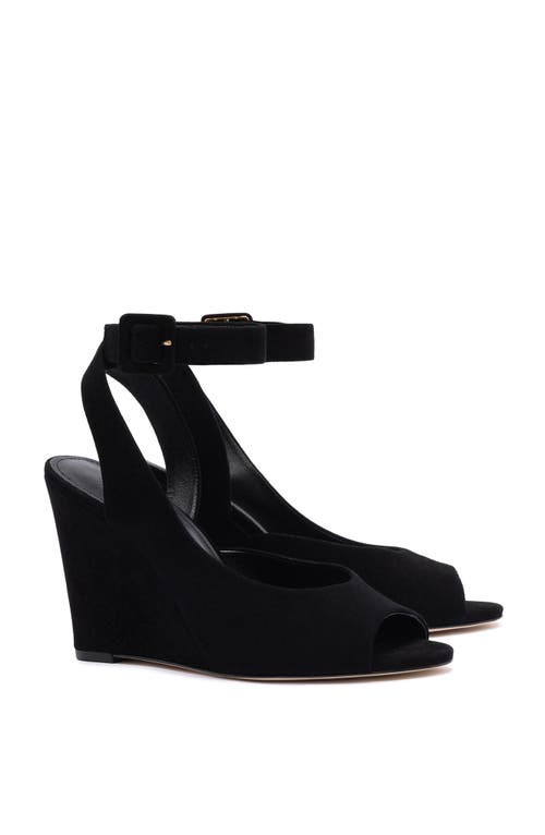 Shop Larroude Deena By Larroudé Wedge Sandal In Black