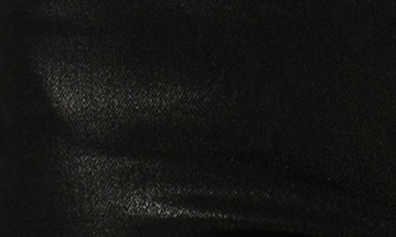 Hudson Barbara Coated High Waist Ankle Straight Leg Jeans In Black Coated
