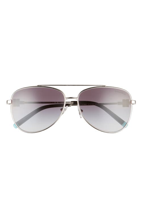 Tiffany & Co. 59mm Pilot Sunglasses in Silver/Grey Gradient