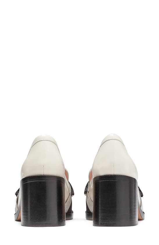 Kate Spade Leandra Block Heel Loafer In Cream/ Black Multi