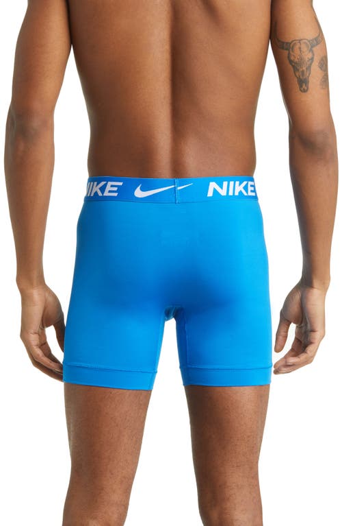 Shop Nike 3-pack Dri-fit Essential Micro Boxer Briefs In Photo Blue/grey/black