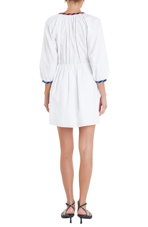 Shop English Factory Stripe Poplin Minidress In White