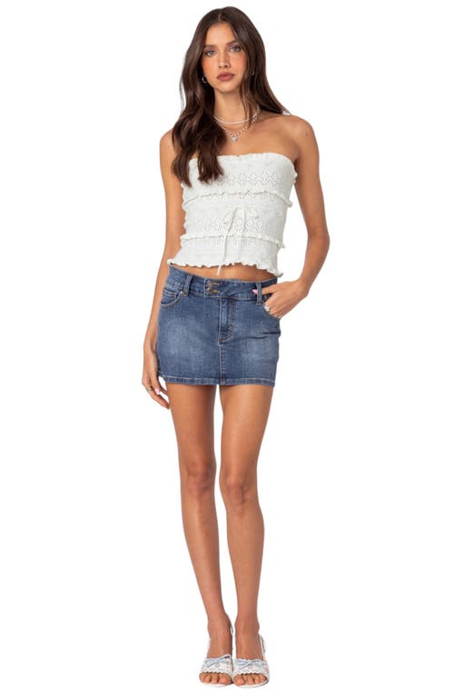 Shop Edikted Eryn Denim Miniskirt In Blue