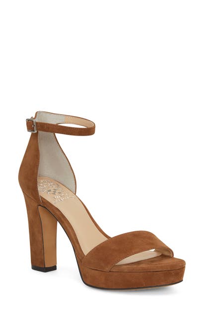 Vince Camuto Sathina Sandal In Seed Brown Suede