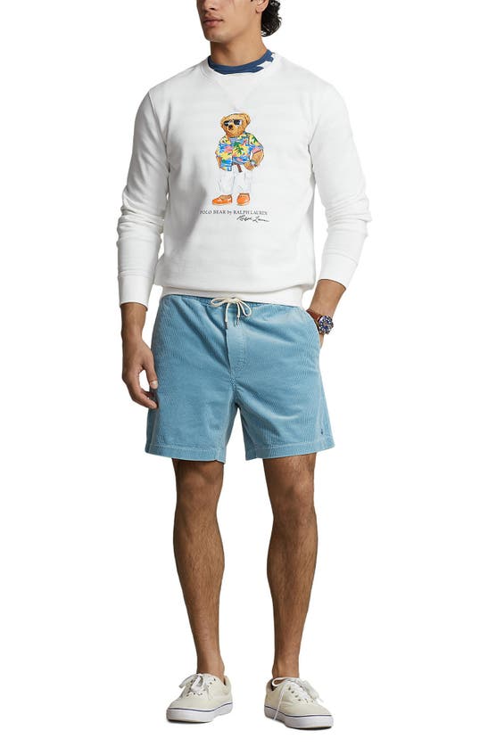 Shop Polo Ralph Lauren Polo Bear Graphic Sweatshirt In White Beach Club Bear
