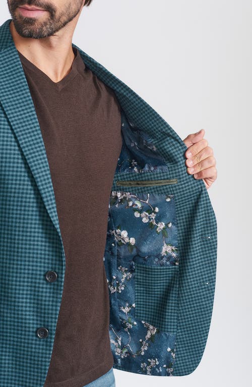 Cricketeer Check Print Wool Blend Sport Coat In Blue