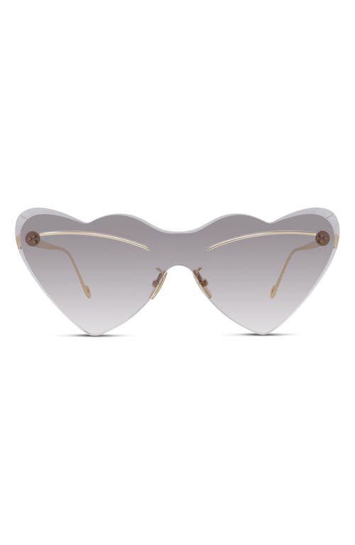 Loewe Heart Shaped Sunglasses in Shiny Endura Gold /Smoke