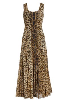 Fuzzi Leopard Print Tulle Maxi Dress | Nordstrom