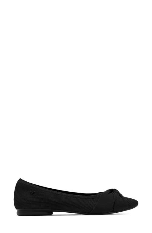 Shop Vivaia Knotted Water Resistant Almond Toe Flat In Black