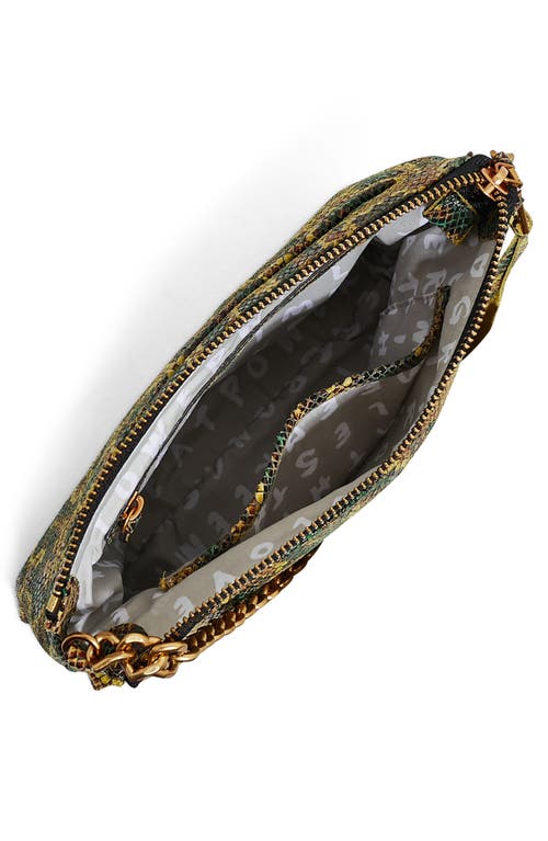 Shop Aimee Kestenberg Mystro Heart Chain Crossbody Bag In Cumin Snake/black