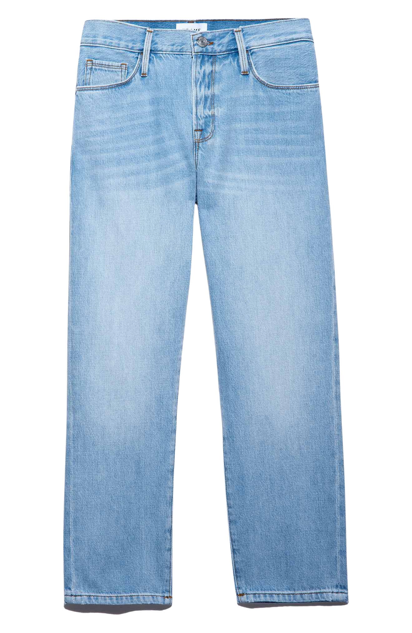 FRAME Le Nouveau Distressed Ankle Straight Leg Jeans in Natoma Clean