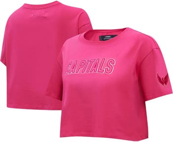 Women's Pro Standard Washington Capitals Triple Pink Cropped Boxy T-Shirt