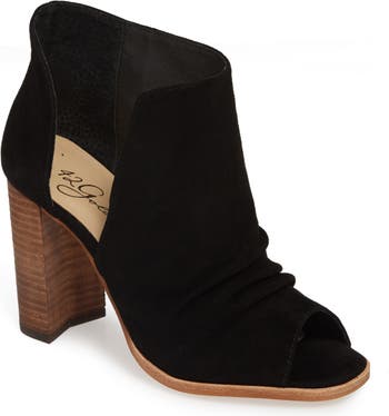 Black and gold 2024 peep toe booties