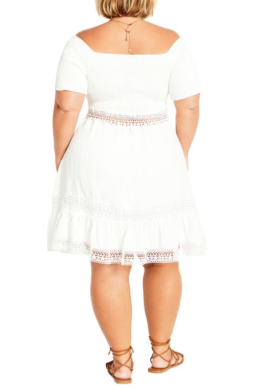 Shop City Chic Aura Off The Shoulder Fit & Flare Dress In Ivory