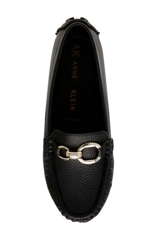 Shop Anne Klein Snaffle Faux Leather Loafer In Black Tumbled/black