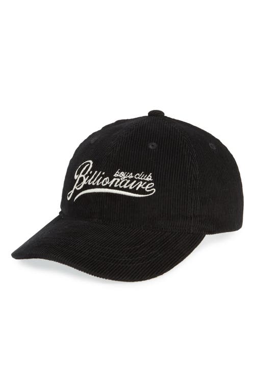 Shop Billionaire Boys Club Horizon Corduroy Baseball Cap In Black