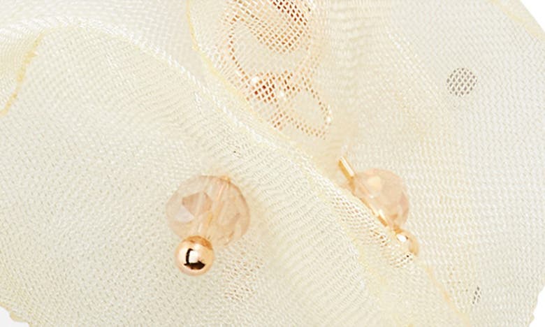 Shop Tasha Fabric Flower Drop Earrings In Ivory