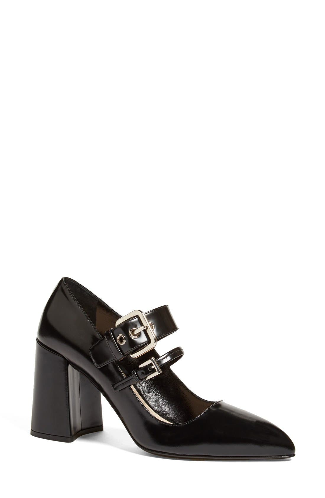 prada block heel pump
