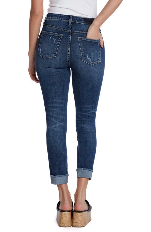 Shop Hint Of Blu Cuffed Crop Skinny Jeans In Aged Indigo