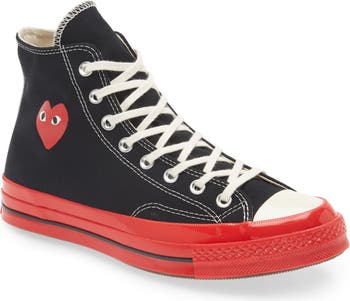 Comme des PLAY x Converse Taylor® Hidden Heart Red Sole High Top Sneaker (Men) | Nordstrom