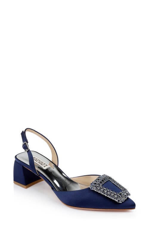 Emmie Pointed Toe Slingback Pump in Midnight