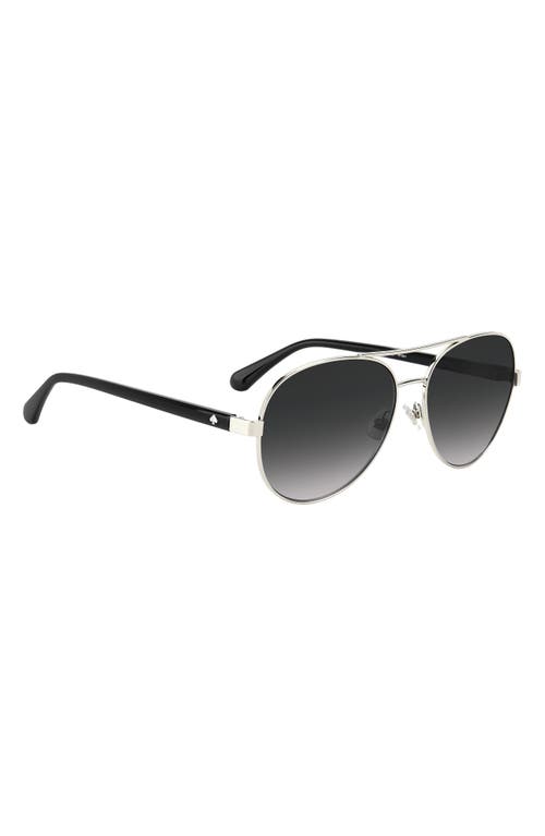 Shop Kate Spade New York Averie 58mm Gradient Aviator Sunglasses In Palladium/grey Shaded