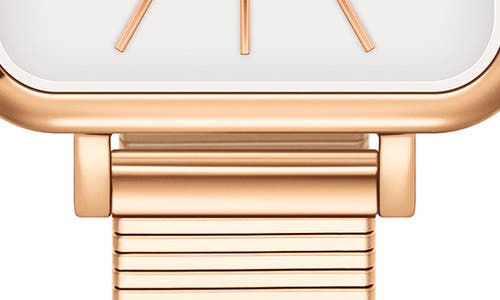 Daniel Wellington Quadro Studio Mesh Strap Watch, 22mm In Rose Gold/white
