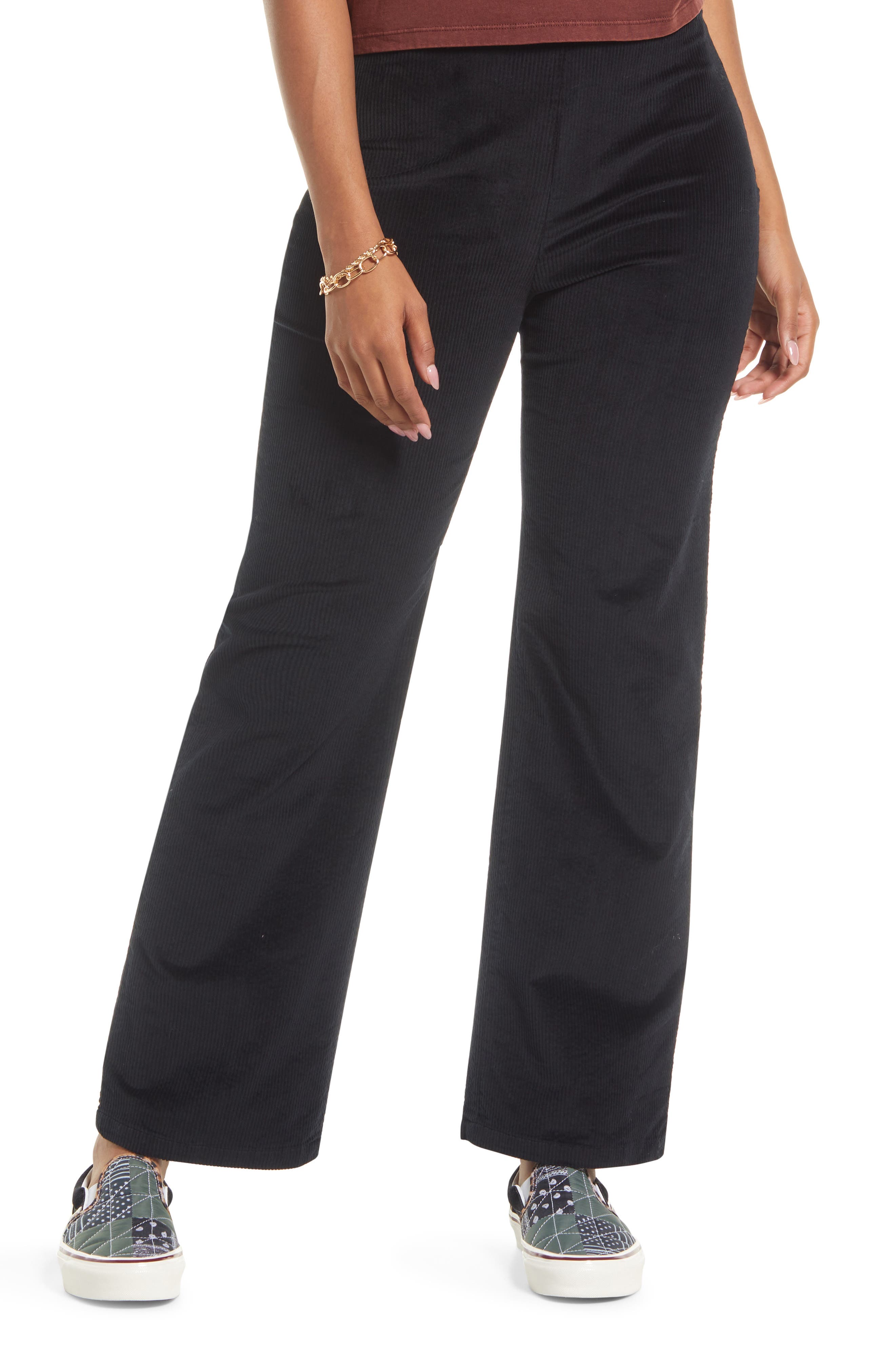 black corduroy pants flare