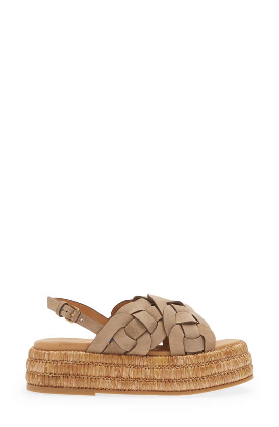 Tod's Raffia Platform Sandals In Light Tobacco | ModeSens