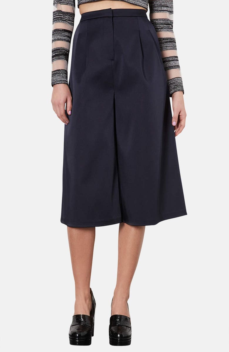 Topshop Pleated Satin Culottes | Nordstrom