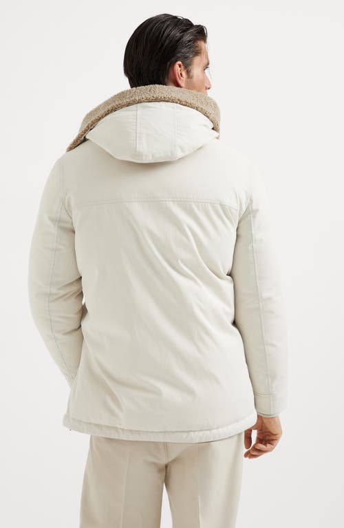 Shop Brunello Cucinelli Gabardine Down Parka In Chalk