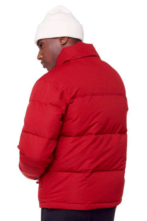 Alpine North Tuktut Men's Vegan Down (recycled) Retro Short Jacket In Red