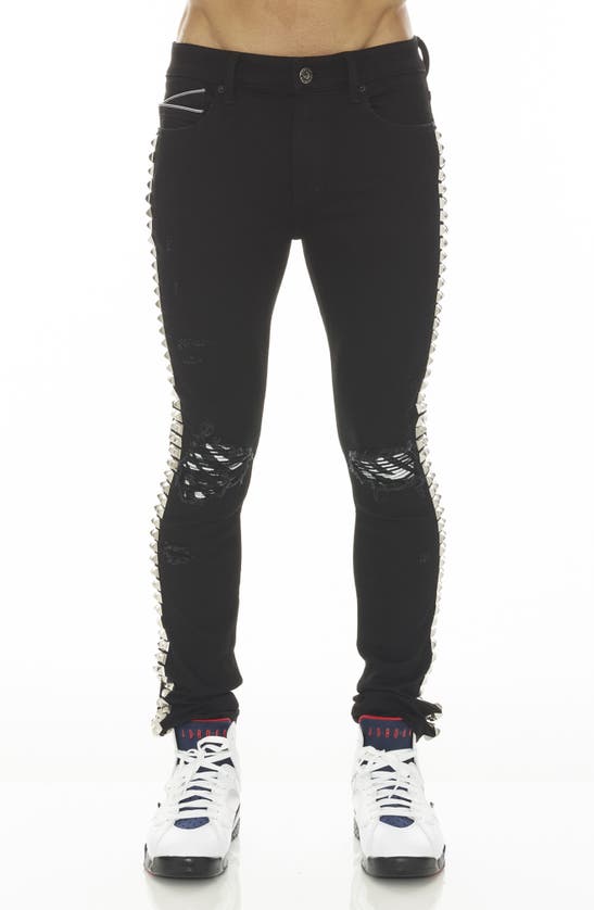 CULT OF INDIVIDUALITY PUNK STUDDED SUPER SKINNY JEANS