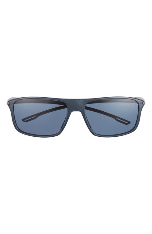 60mm Rectangle Sunglasses in Matte Blue /Blue