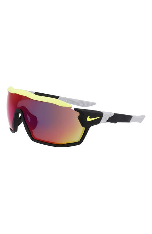 Shop Nike Show X Rush 58mm Shied Sunglasses In Matte Black/field Tint