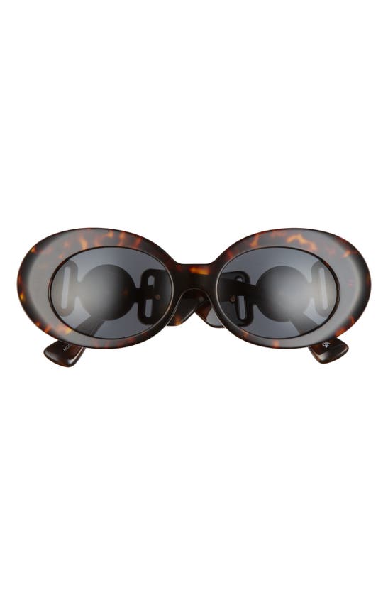 Versace 54mm Irregular Oval Sunglasses In Dark Grey/ Brown