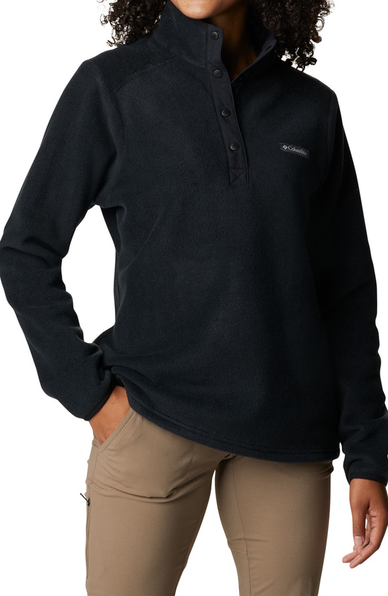 Columbia Mount Cannon Half-Snap Fleece Pullover Sweatshirt in Black at Nordstrom Rack, Size X-Small