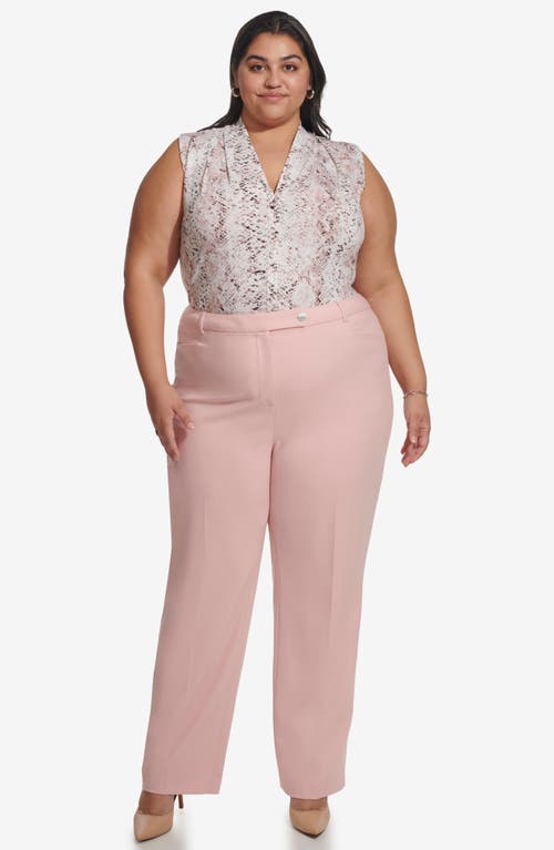Calvin Klein Plus Size Infinite Stretch Slim-fit Pants In Silver Pink