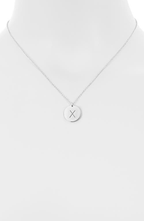 Meshmerise Initial Disc Pendant Necklace In White-x