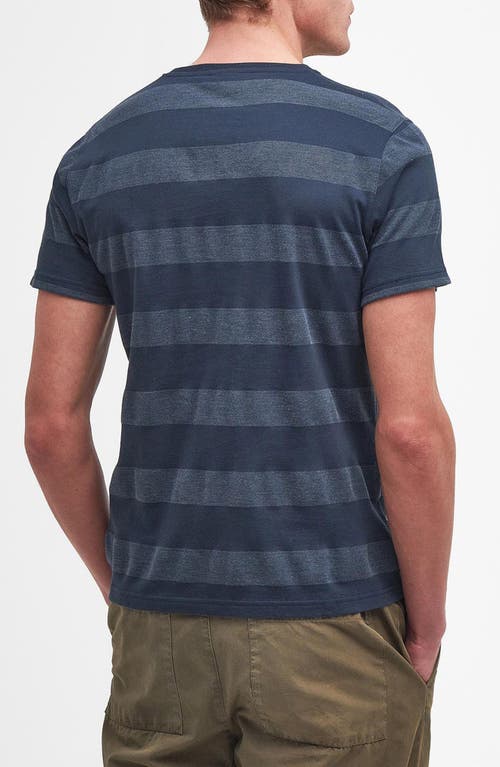 Shop Barbour Stenton Stripe Piqué Knit T-shirt In Navy