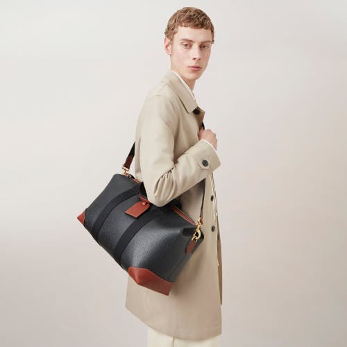 Mulberry Heritage Day Clipper Eco Scotchgrain Duffle in Black-Cognac at Nordstrom